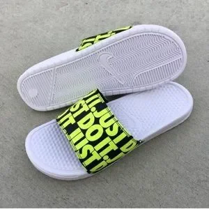 Nike | Shoes | Nike Benassi Slides Just Do It Neons Volts  display picture 2